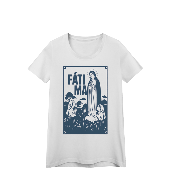 Baby Long Nossa Senhora de Fátima - Estampa Ilustrada com Moldura