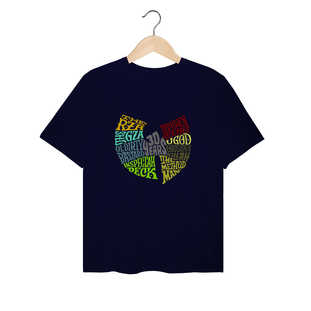 Camiseta de Malha PLUS SIZE Wu Tang Clan Hip Hop 30 Years Colors