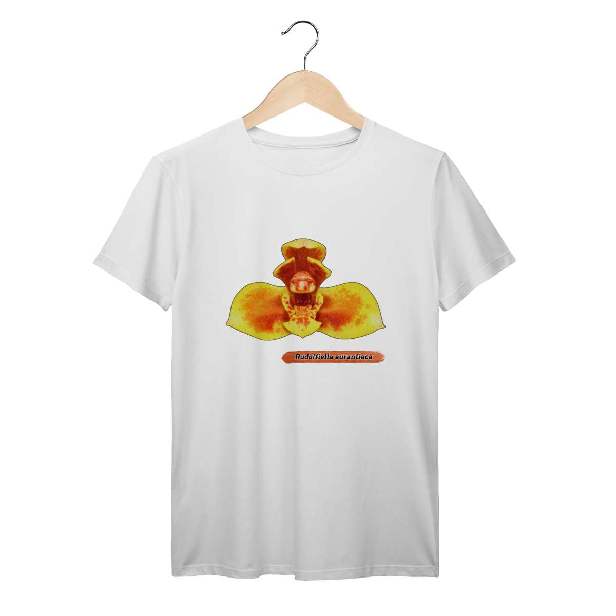 Nome do produto: Camiseta Orquídea - Rudolfiella aurantiaca