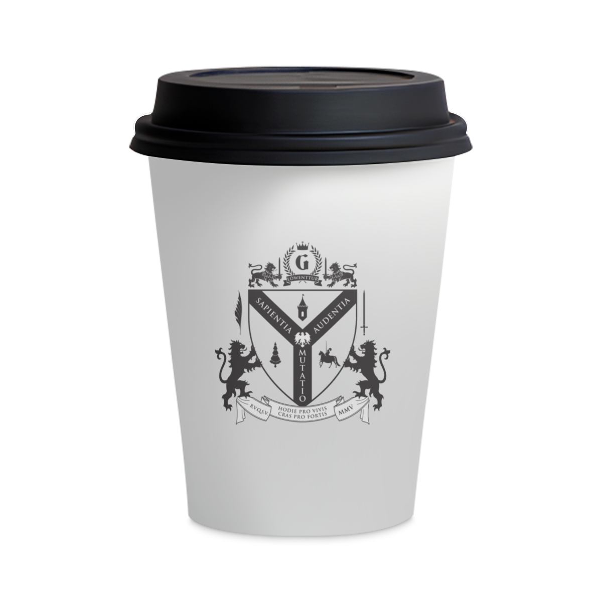 Nome do produto: Copo de cerâmica e tampa com o brasão de Löwentttur