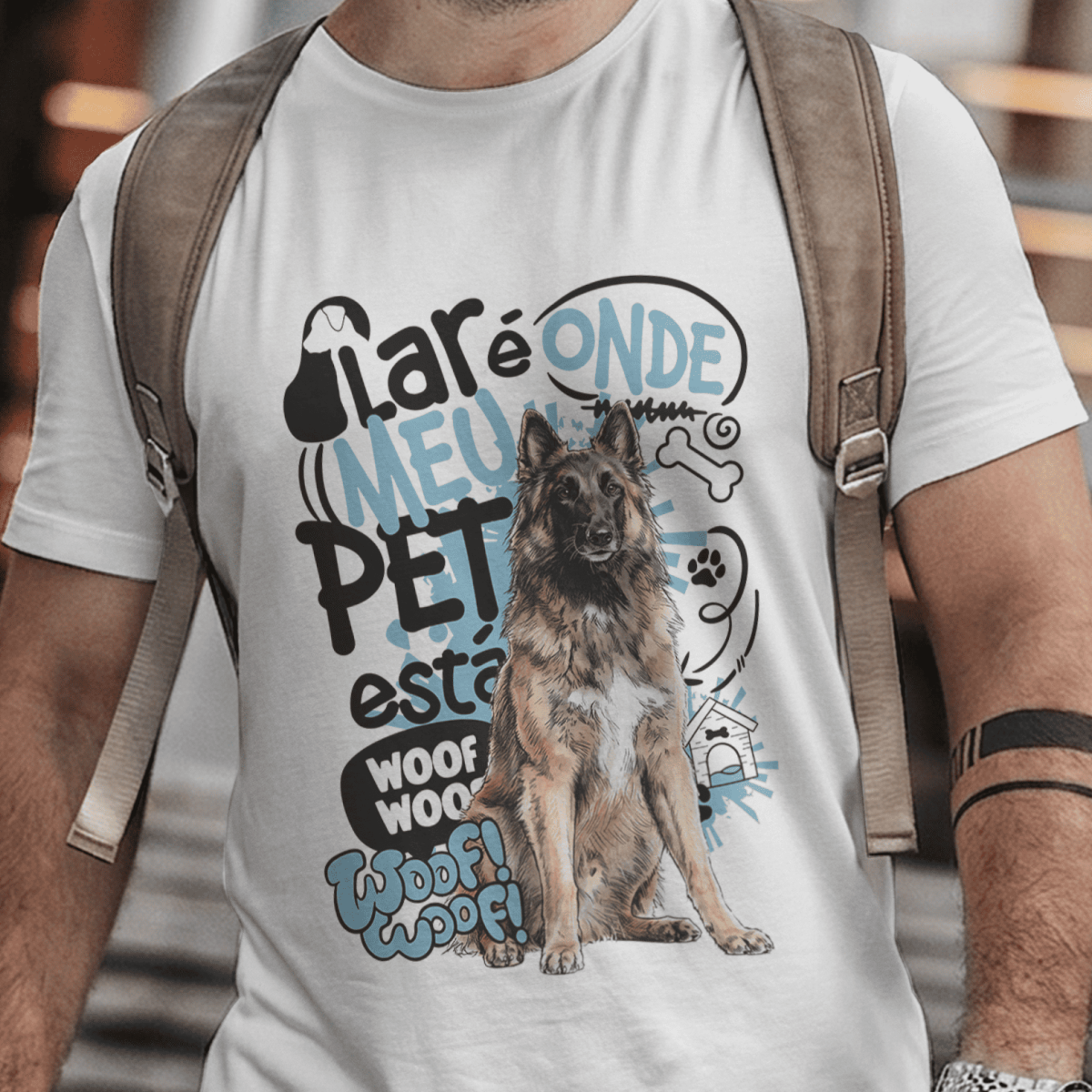 Camiseta Unissex - Lar de Pets -  Pastor Belga Tervuren