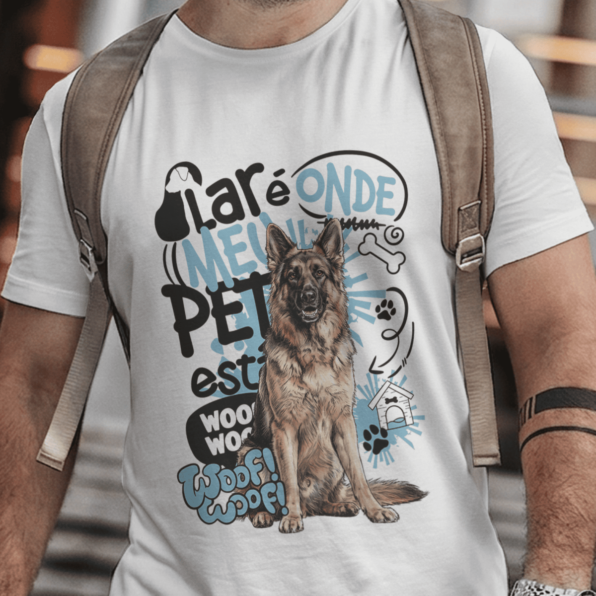 Camiseta Unissex - Lar de Pets - Pastor Alemão