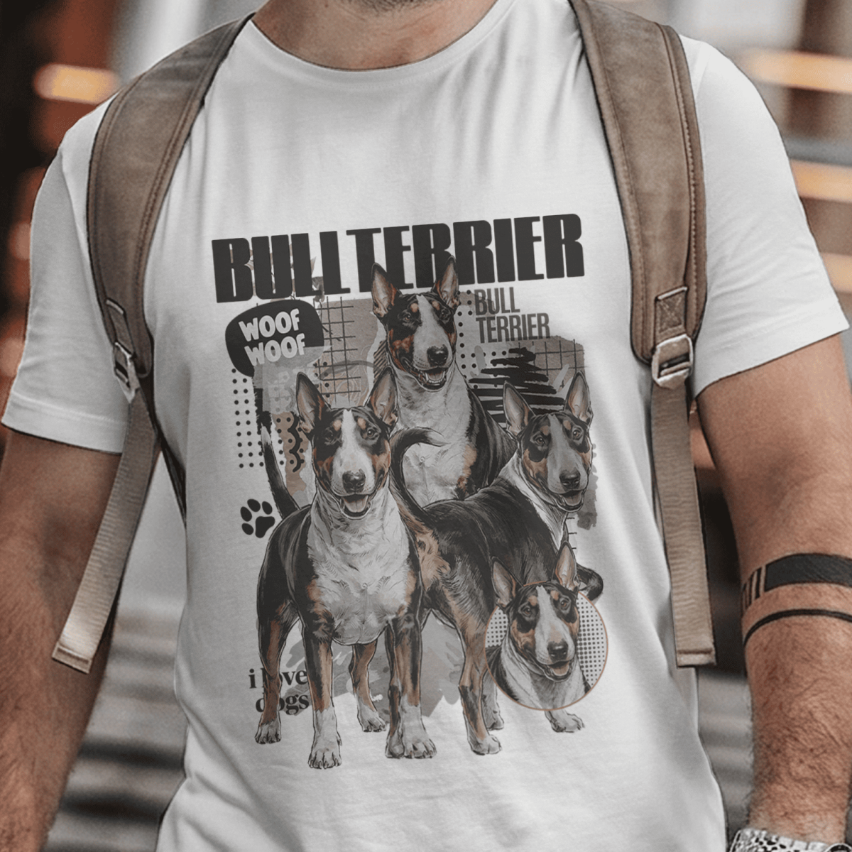Camiseta Unissex - Raças de Cães – Bull Terrier
