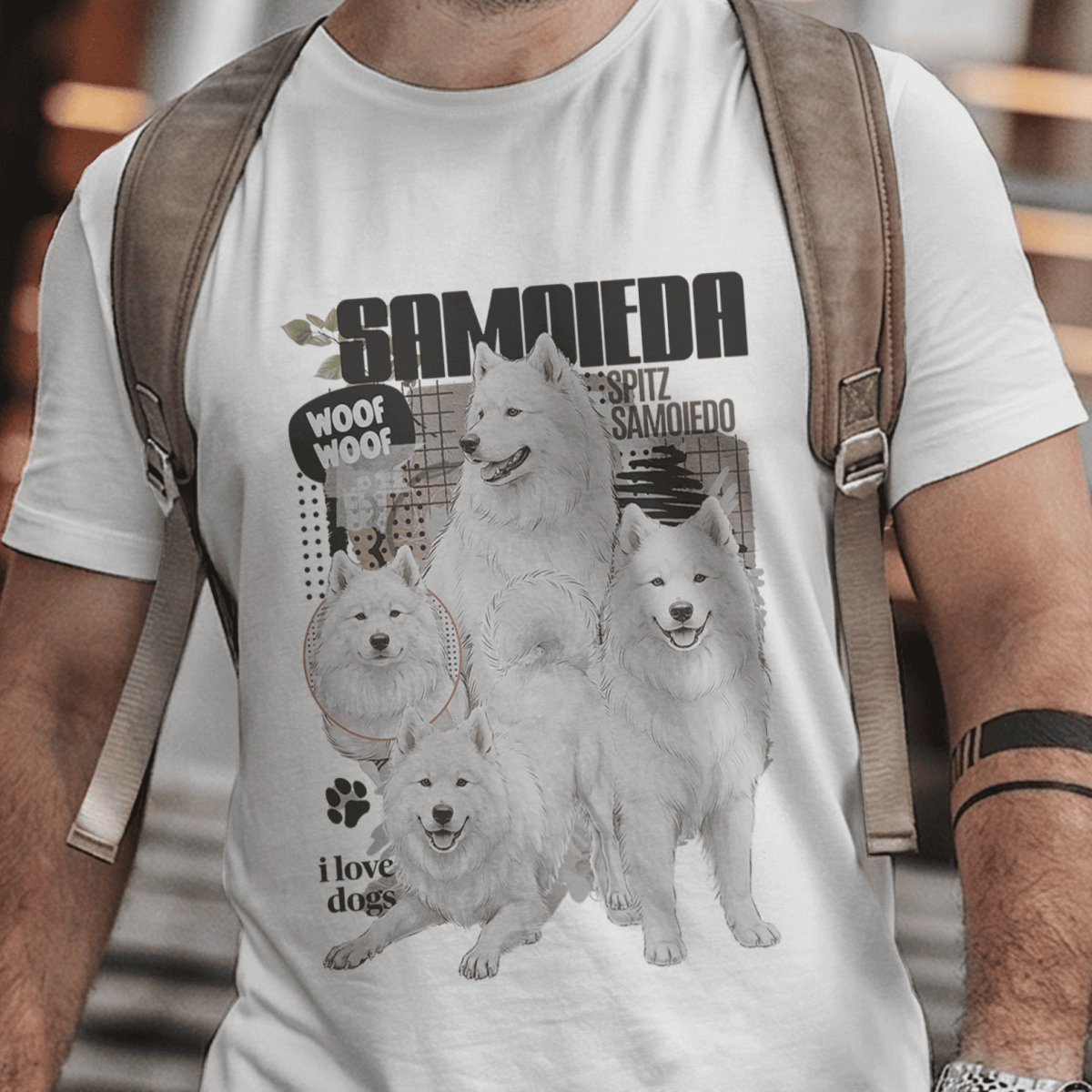 Camiseta Unissex - Raças de Cães – Samoieda