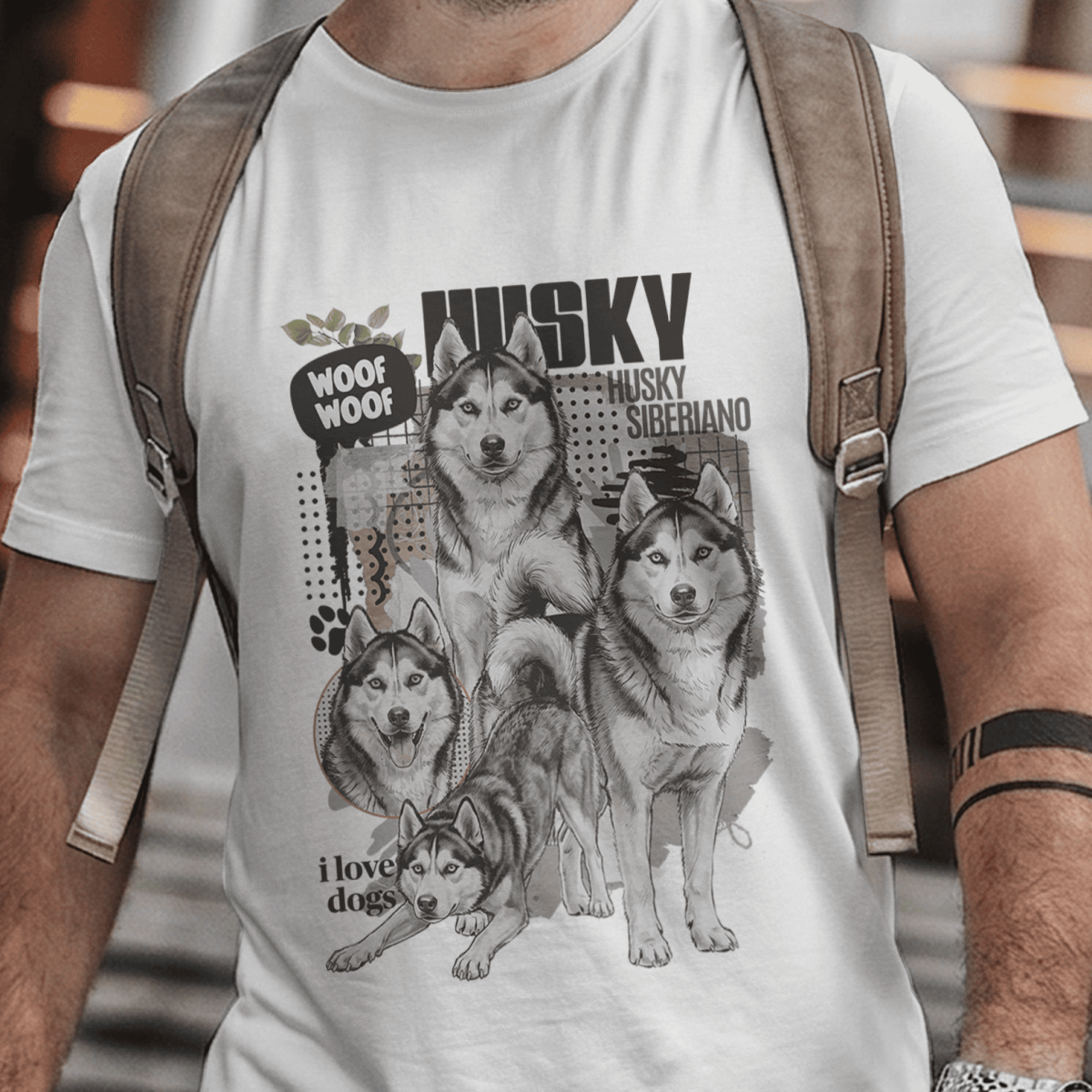 Camiseta Unissex - Raças de Cães – Husky Siberiano