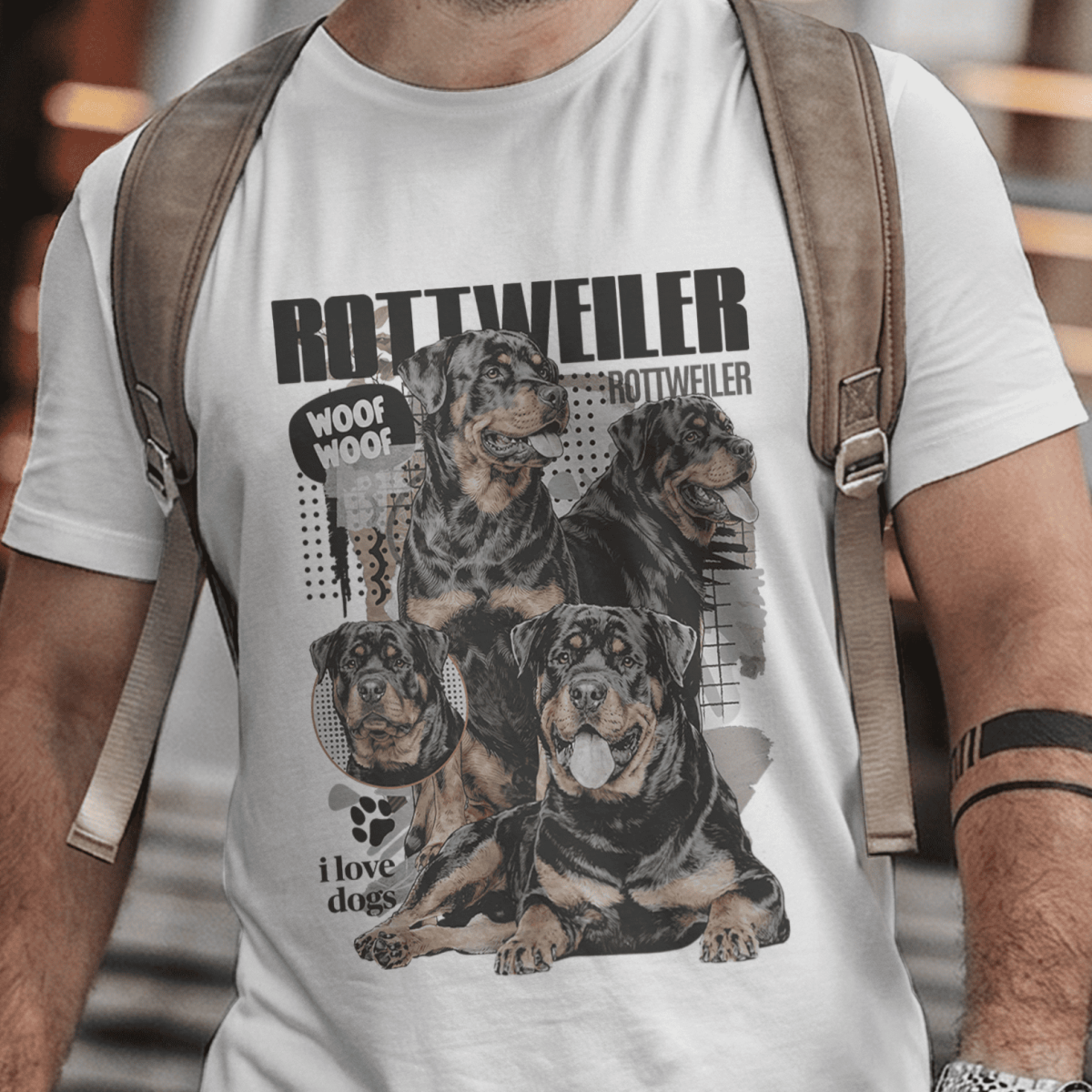 Camiseta Unissex - Raças de Cães – Rottweiler