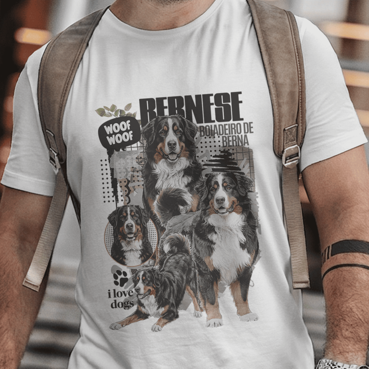 Camiseta Unissex - Raças de Cães – Bernese