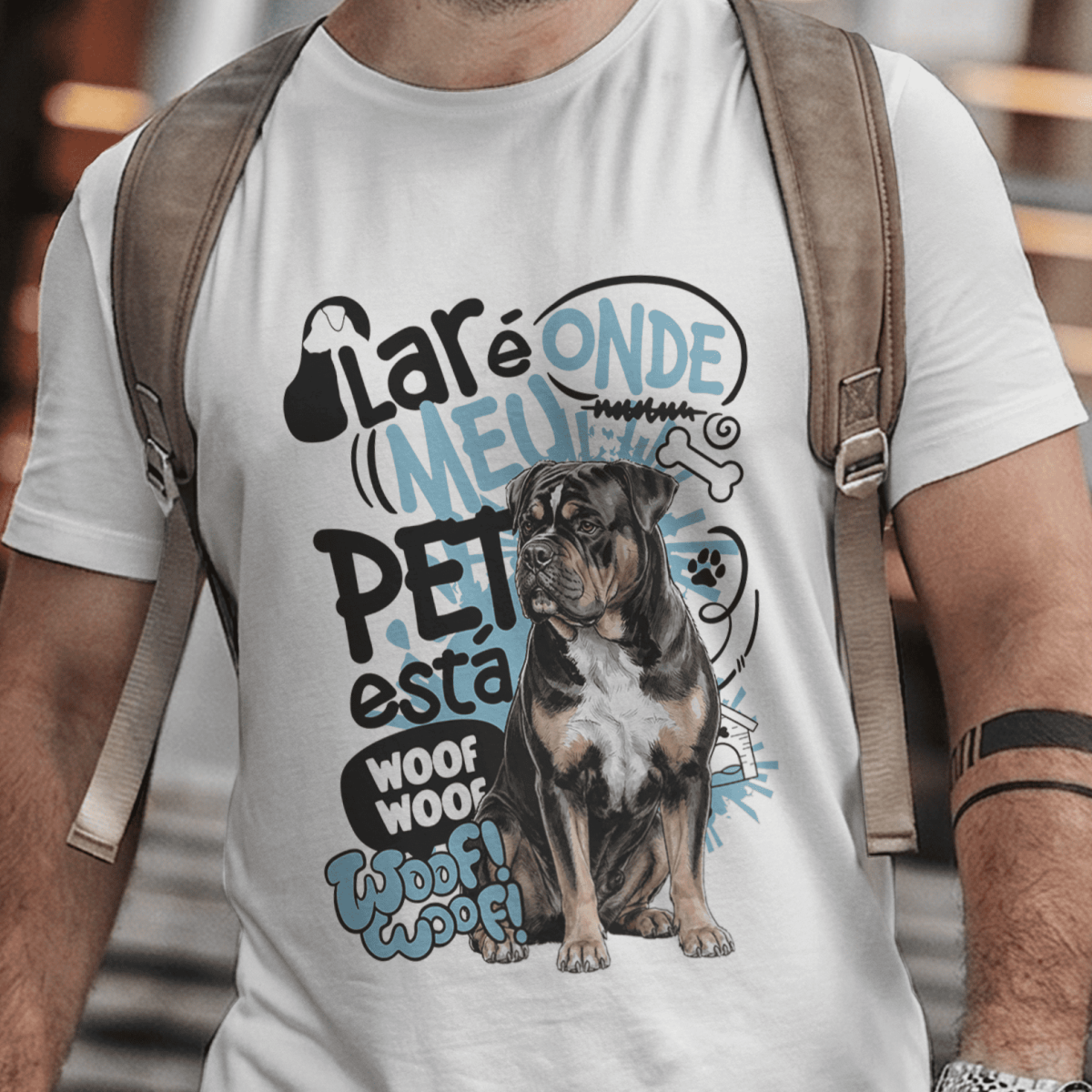 Camiseta Unissex - Lar de Pets - Buldogue Campeiro