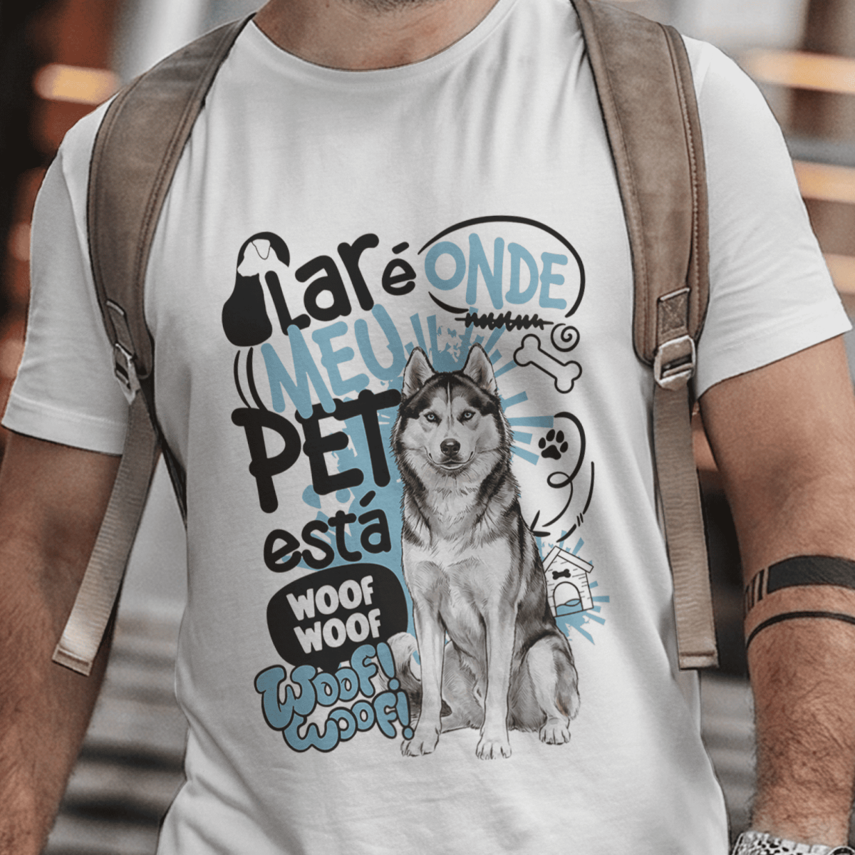 Camiseta Unissex - Lar de Pets - Husky Siberiano