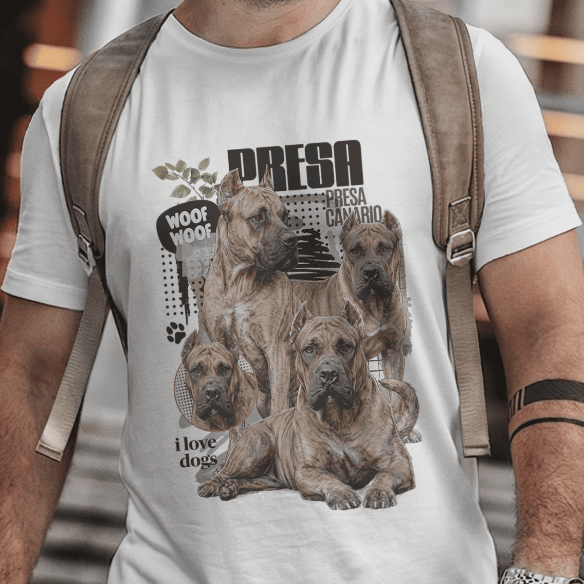 Camiseta Unissex - Raças de Cães  – Presa Canário