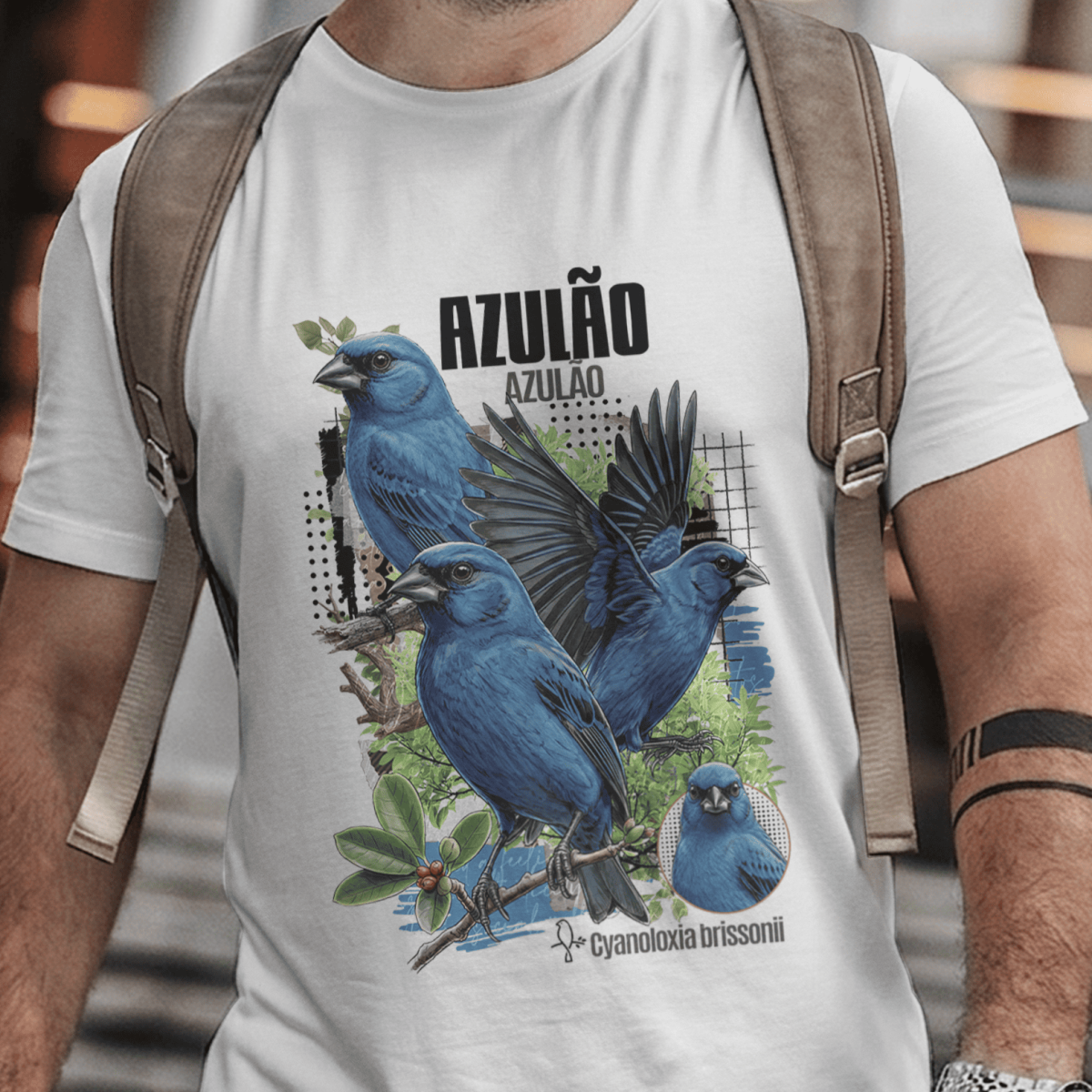 Camiseta Unissex - Canto das Aves - Azulão