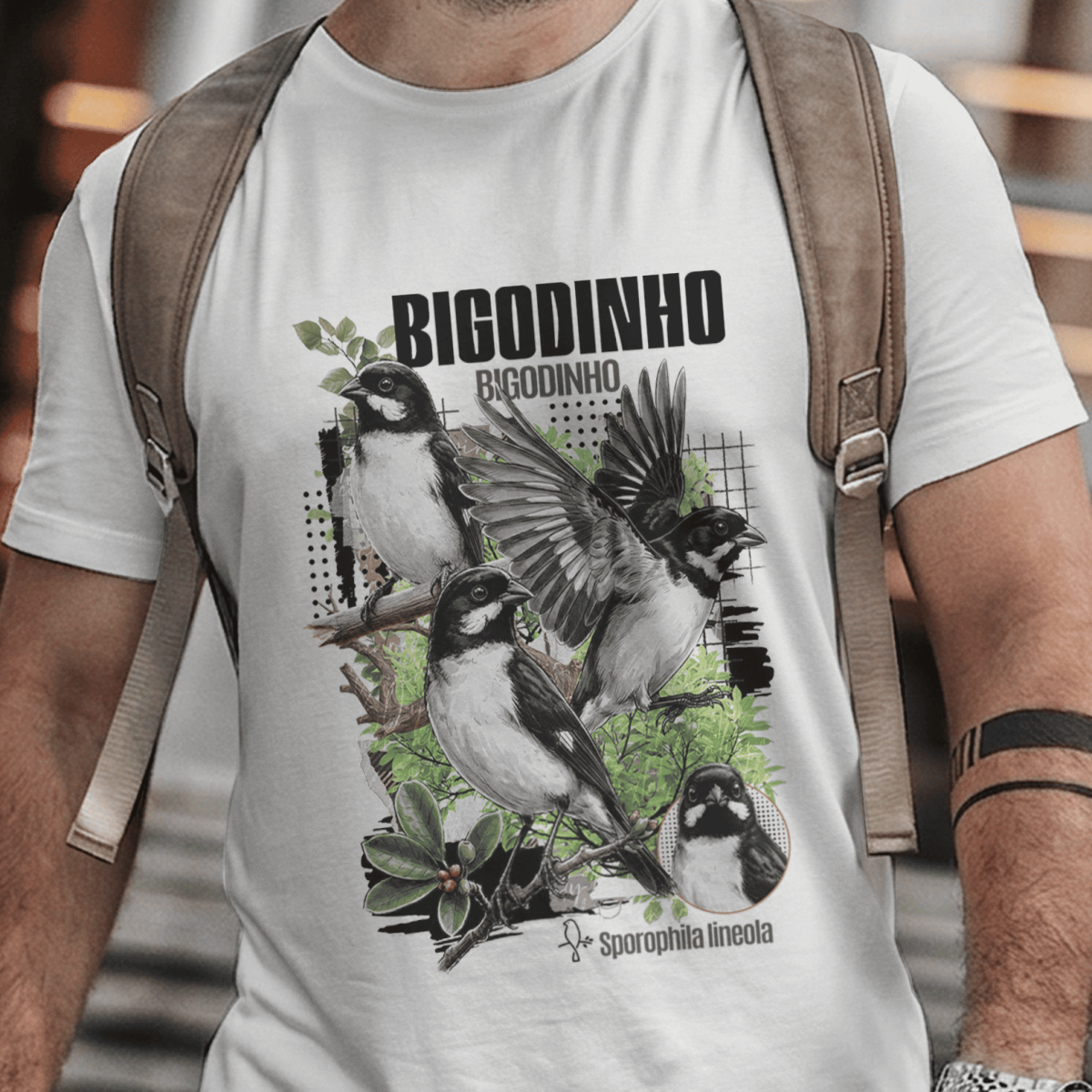 Camiseta Unissex - Canto das Aves - Bigodinho