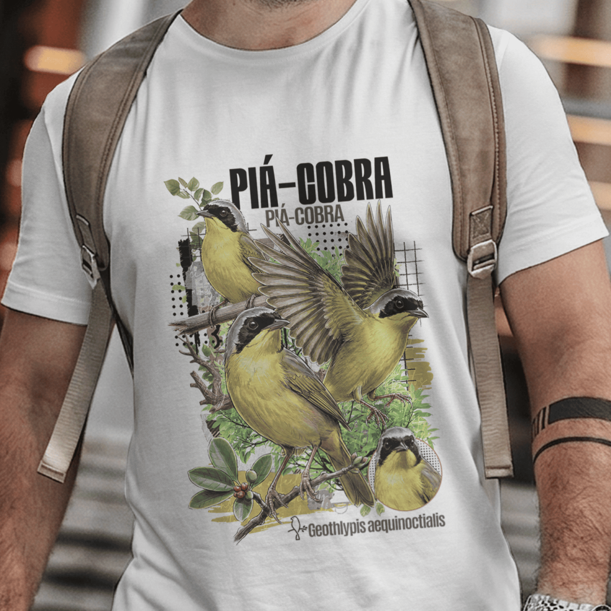 Camiseta Unissex - Canto das Aves - Piá-Cobra