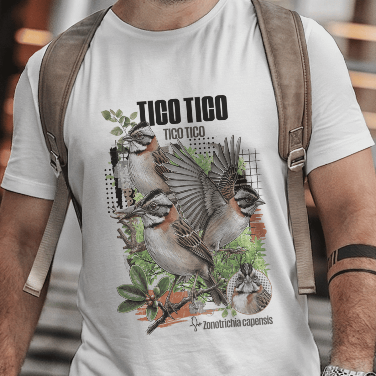 Camiseta Unissex - Canto das Aves - Tico Tico