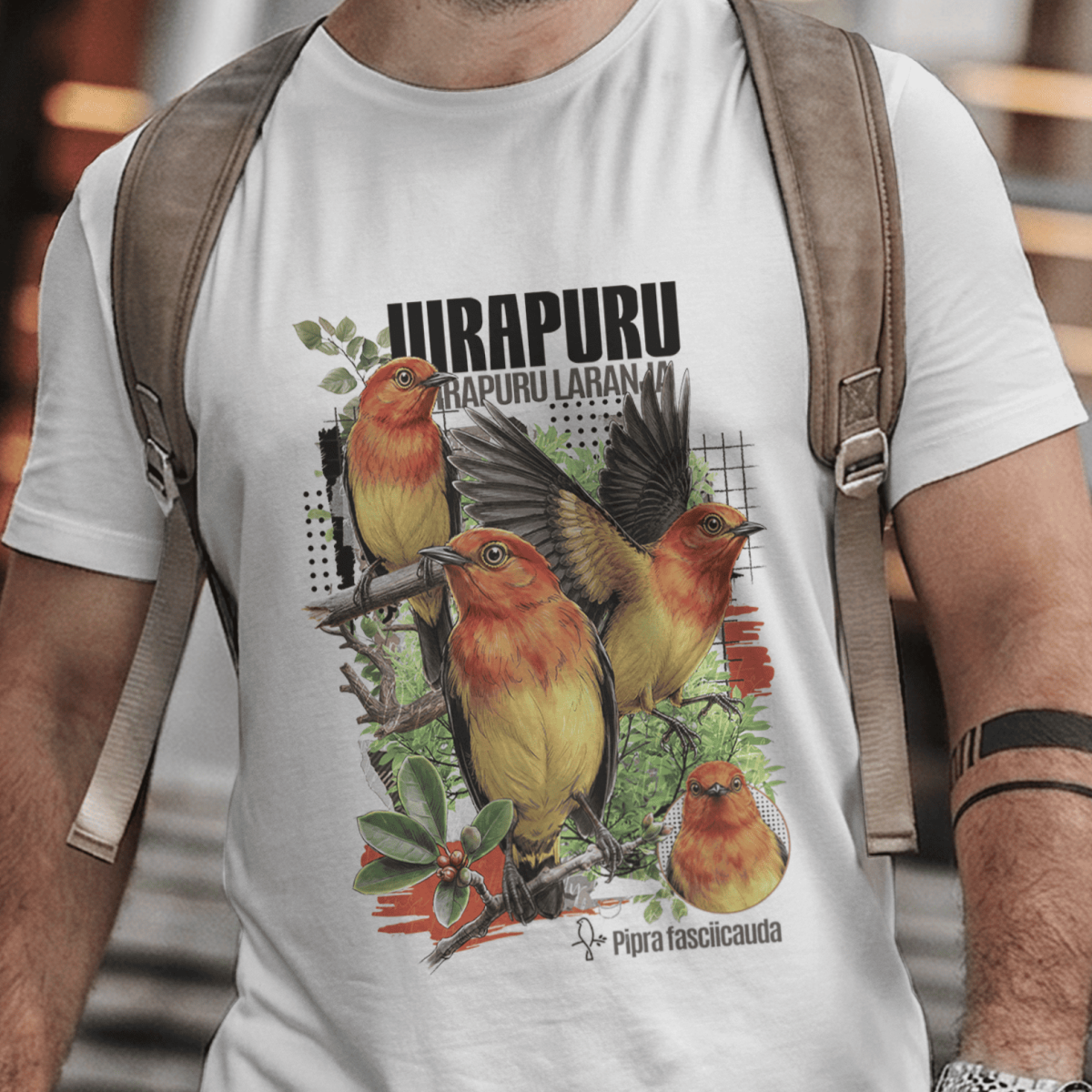 Camiseta Unissex - Canto das Aves - Uirapuru Laranja