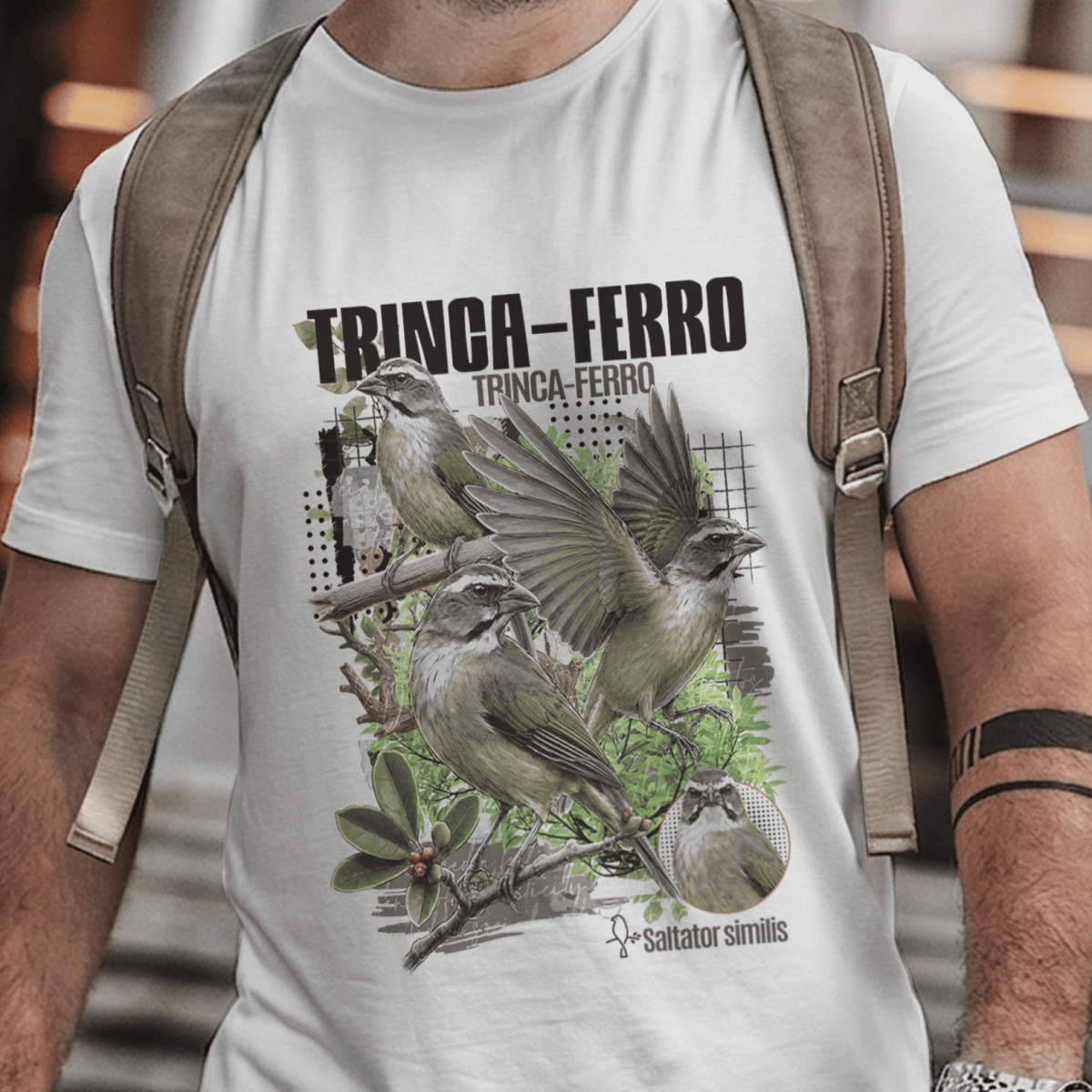 Camiseta Unissex - Canto das Aves - Trinca-Ferro