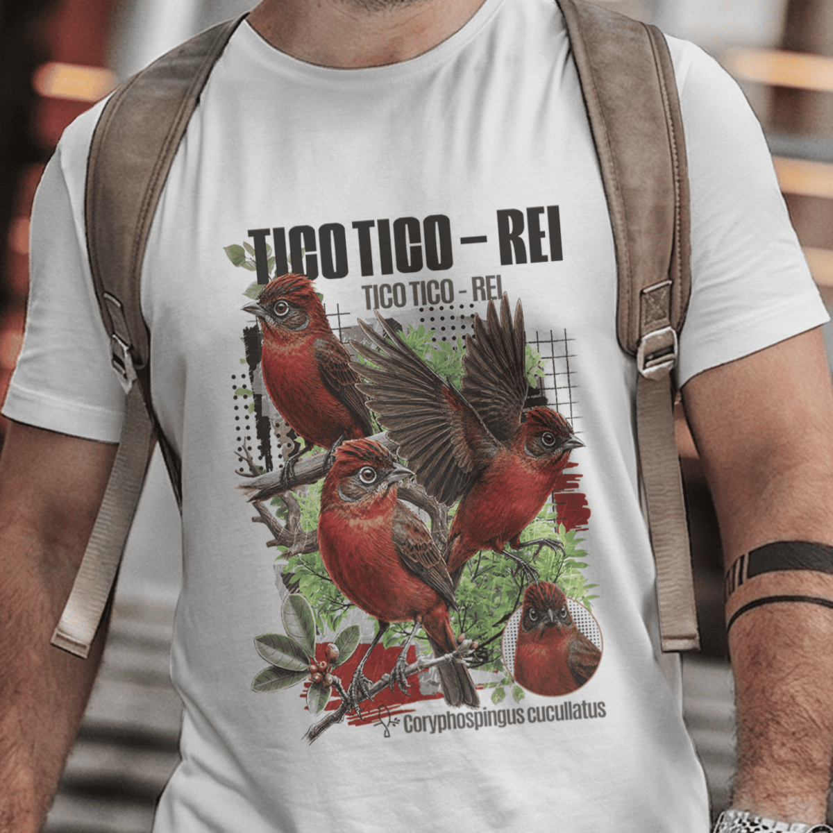 Camiseta Unissex - Canto das Aves - Tico Tico - Rei