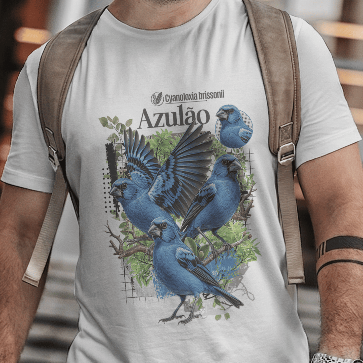 Camiseta Unissex - Canto das Aves - Azulão