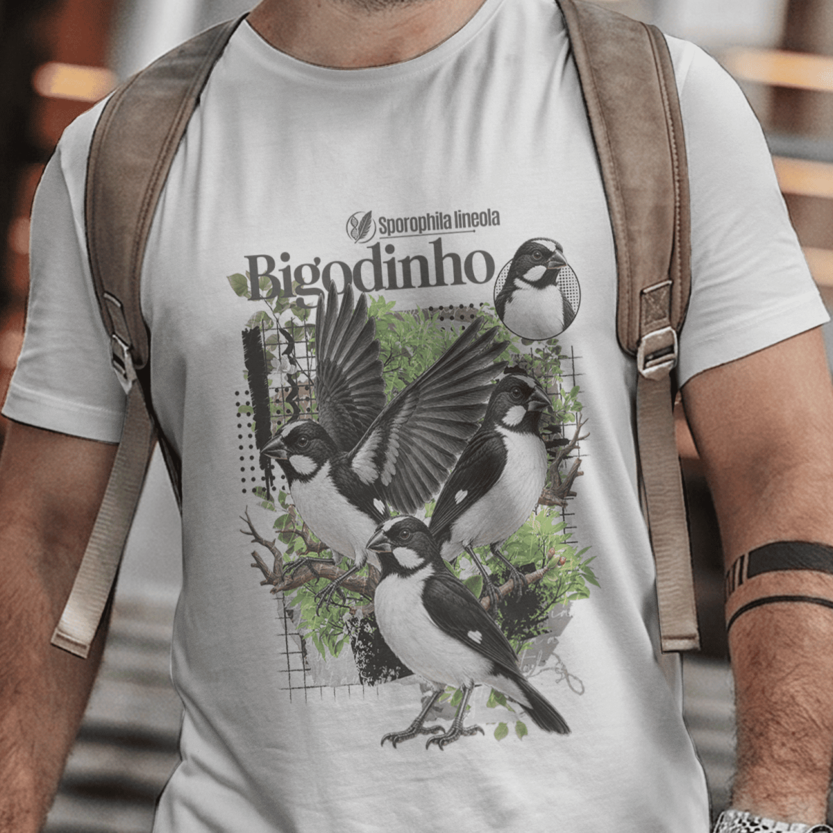 Camiseta Unissex - Canto das Aves - Bigodinho