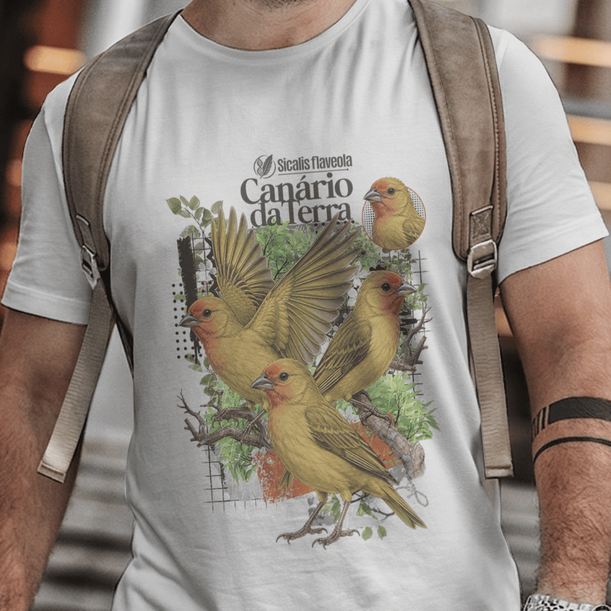 Camiseta Unissex - Canto das Aves - Canário da Terra