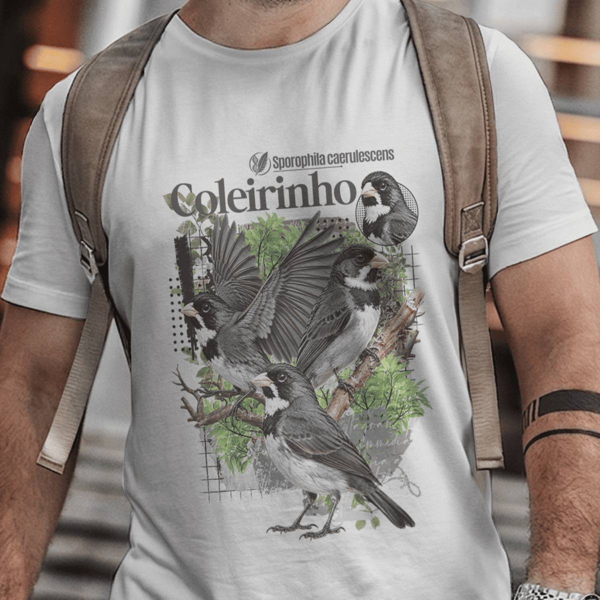Camiseta Unissex - Canto das Aves - Coleirinho