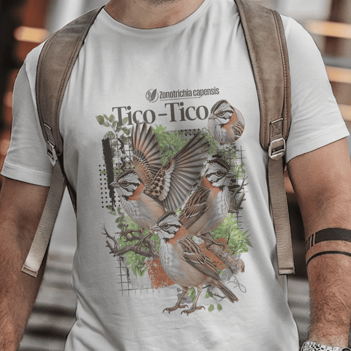 Camiseta Unissex - Canto das Aves - Tico-Tico