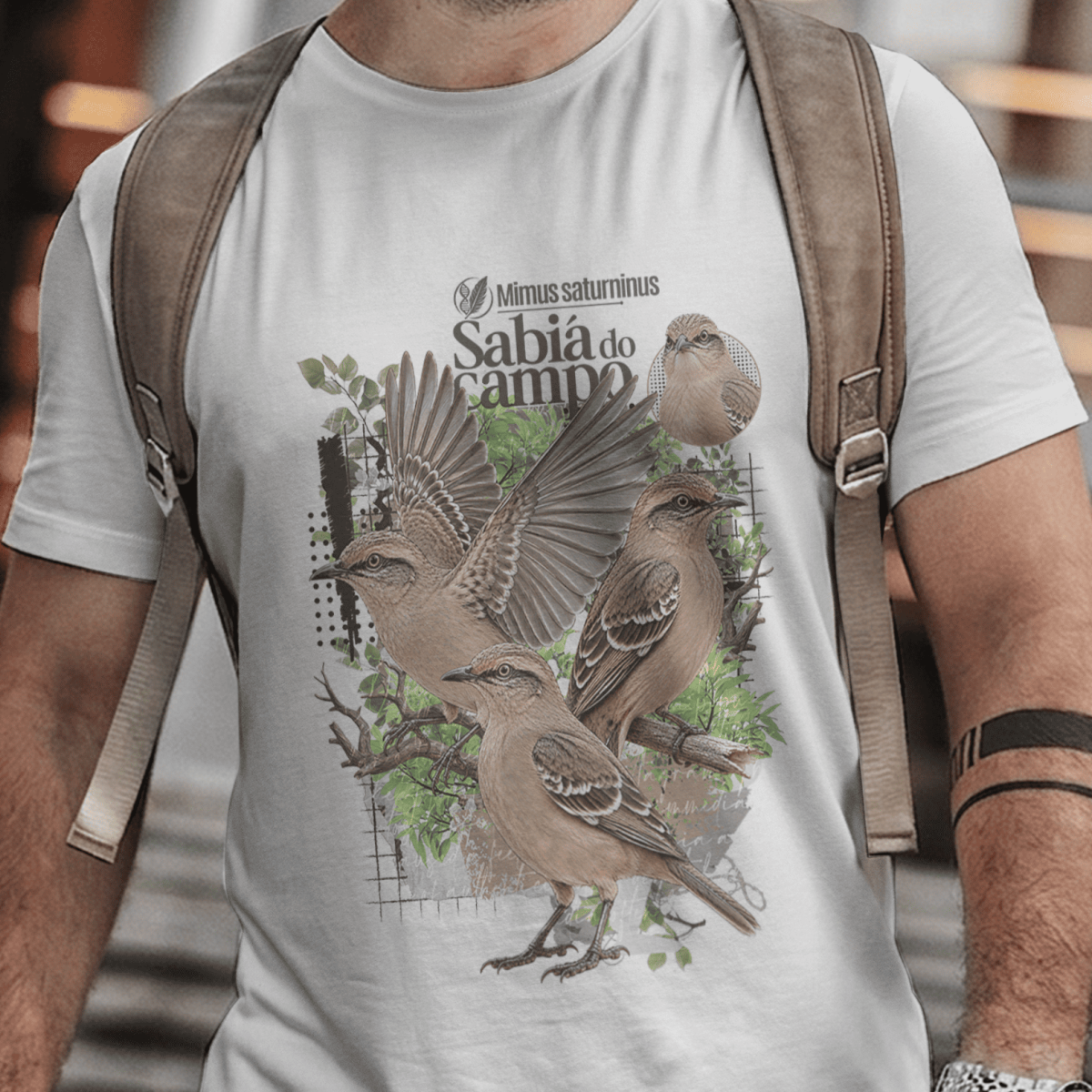 Nome do produto: Camiseta Unissex - Canto das Aves - Sabiá do Campo