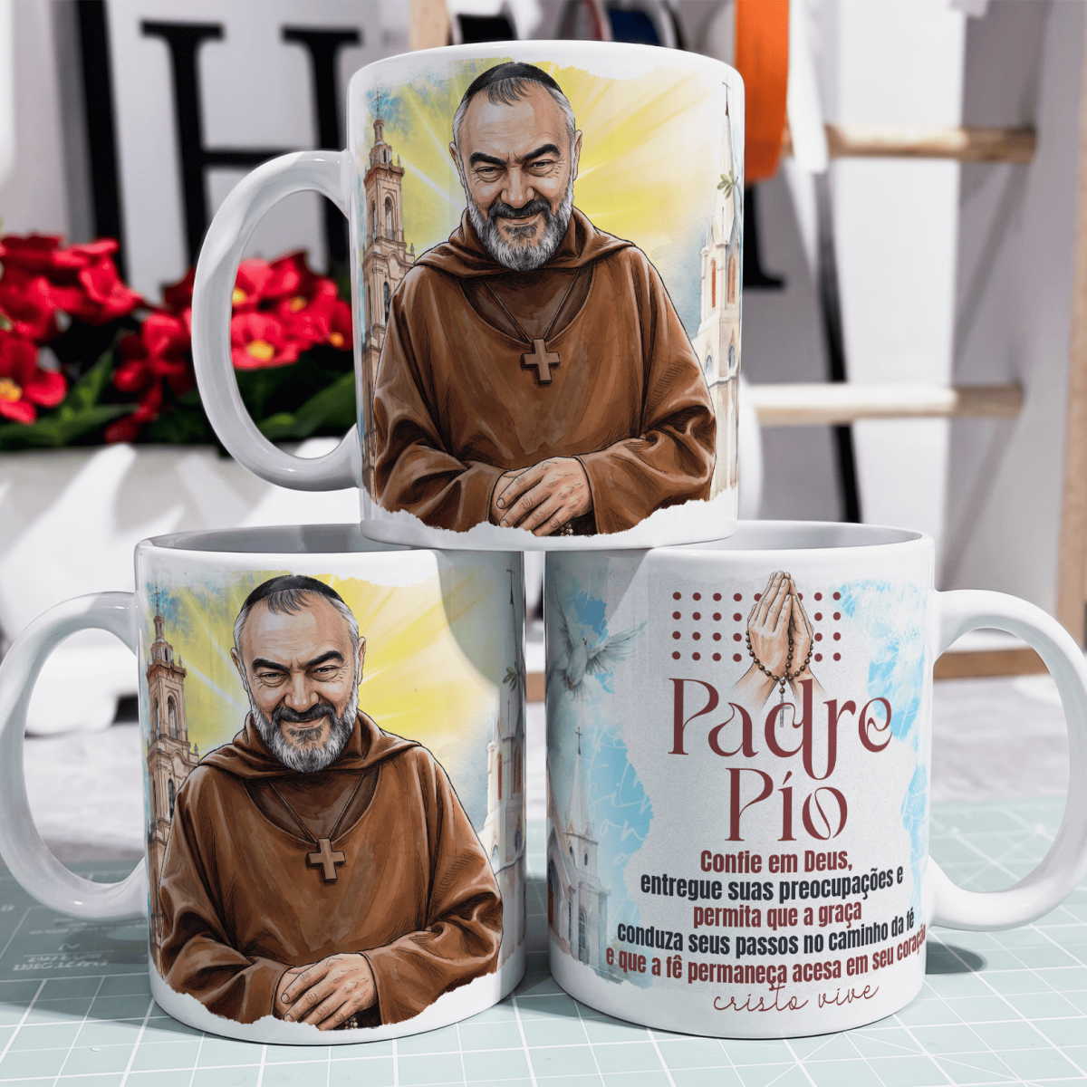Nome do produto: Caneca - Santo Católico - Padre Pío