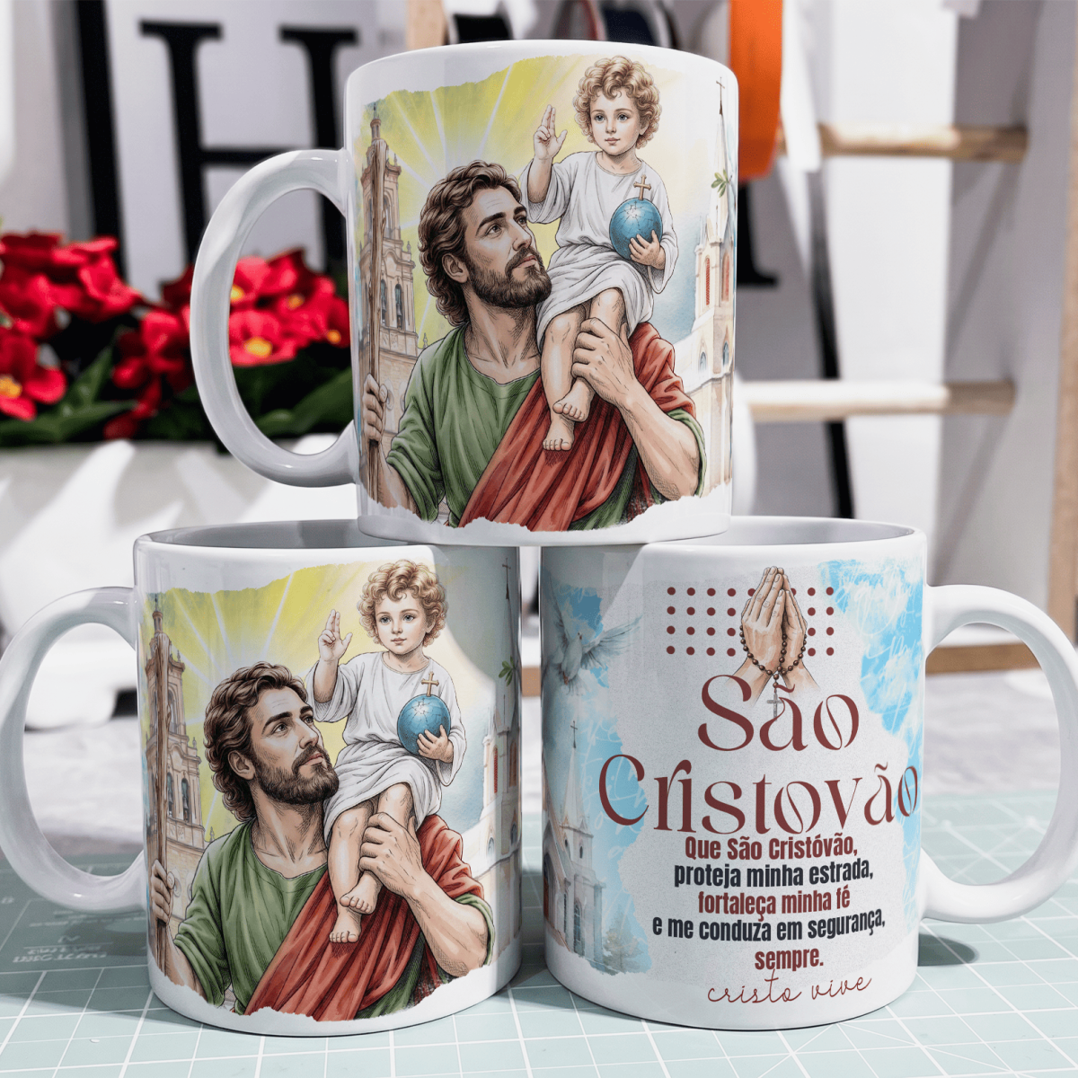 Caneca - Santo Católico - São Cristovão