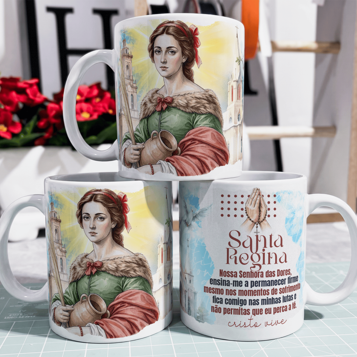 Caneca - Santo Católico - Santa Regina