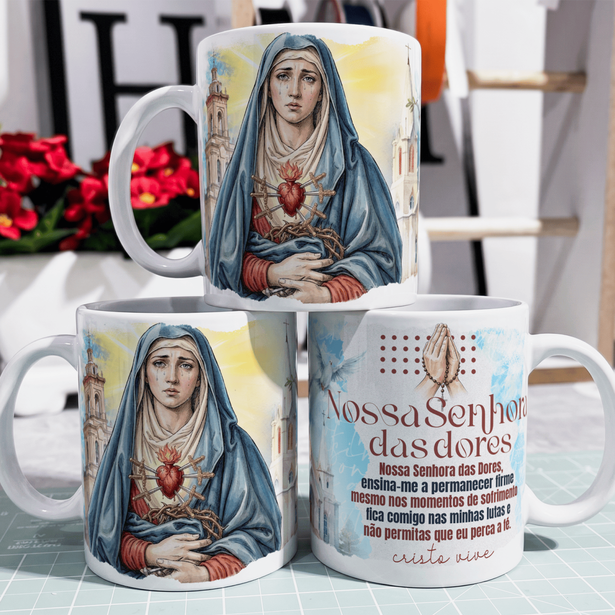 Caneca - Santo Católico - Nossa Senhora das Dores
