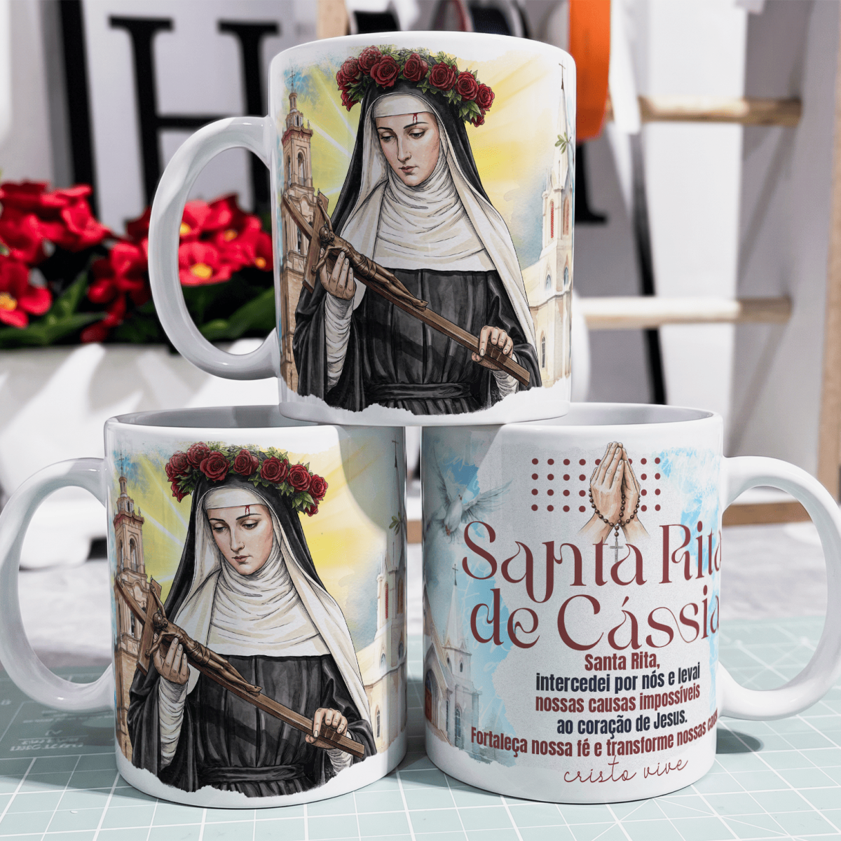 Caneca - Santo Católico - Santa Rita de Cássia