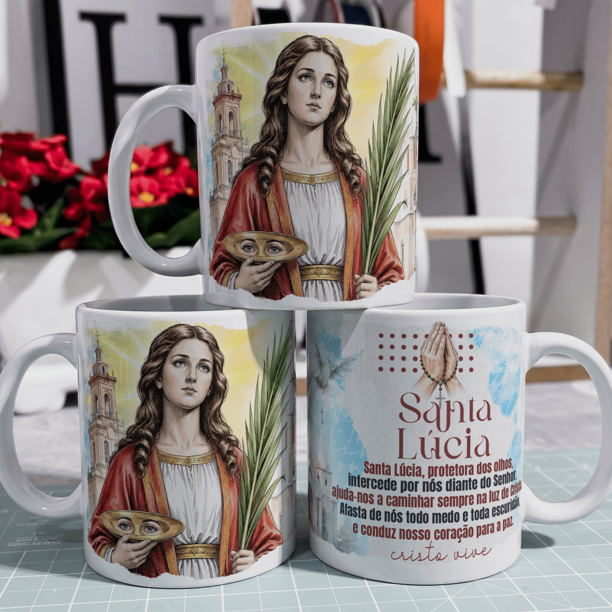 Caneca - Santo Católico - Santa Lúcia