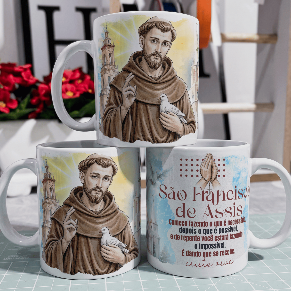 Nome do produto: Caneca - Santo Católico - São Francisco de Assis