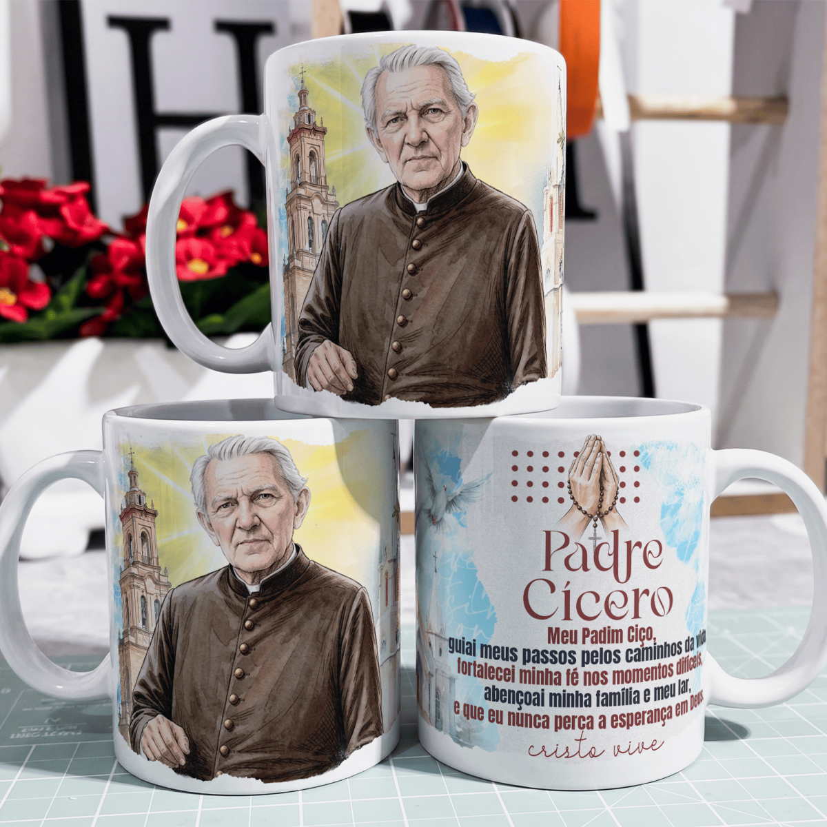 Nome do produto: Caneca - Santos Católico - Padre Cicero