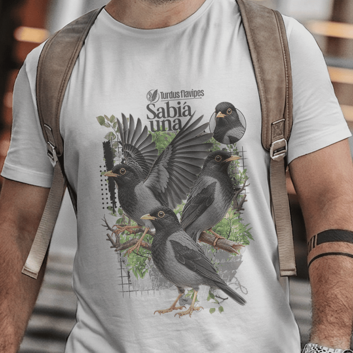 Nome do produto: Camiseta Unissex - Canto das Aves - Sabiá Una