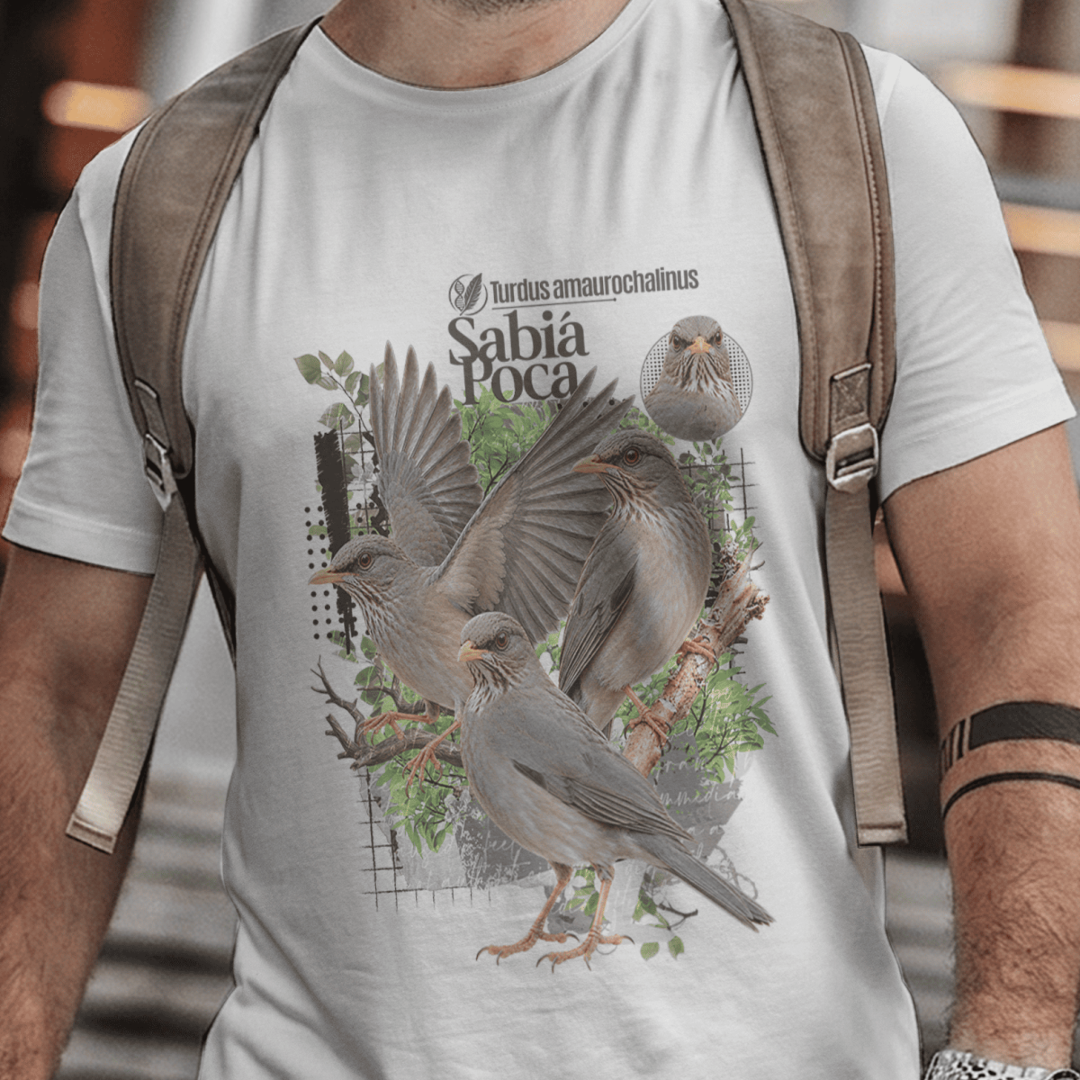 Camiseta Unissex - Canto das Aves - Sabiá Poca