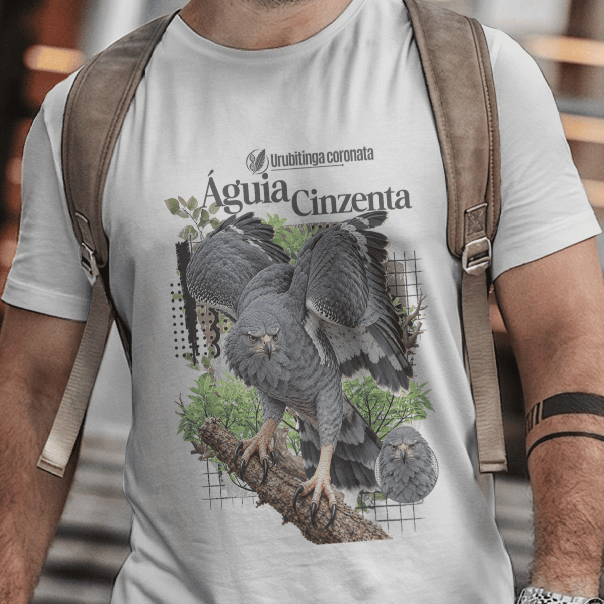 Camiseta Unissex - Aves de Rapina - Águia Cinzenta