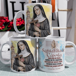 Caneca - Santos Católico - Santa Rita de Cássia