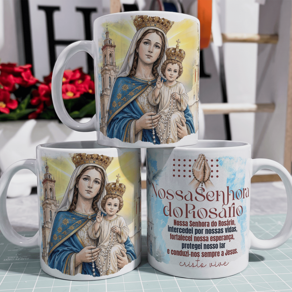 Nome do produto: Caneca - Santos Católico - Nossa Senhora do Rosário
