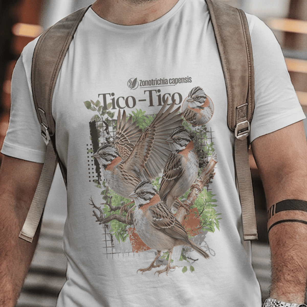 Nome do produto: Camiseta Unissex - Canto das Aves - Tico-Tico