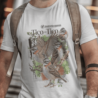 Nome do produto Camiseta Unissex - Canto das Aves - Tico-Tico