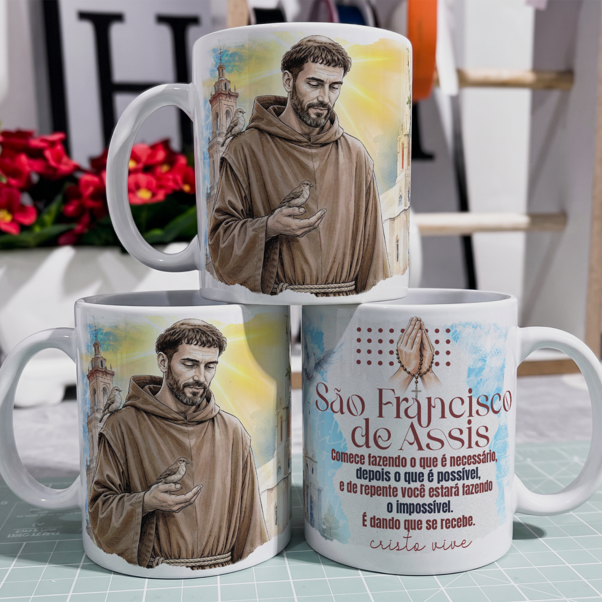 Nome do produto: Caneca - Santos Católico - São Francisco de Assis