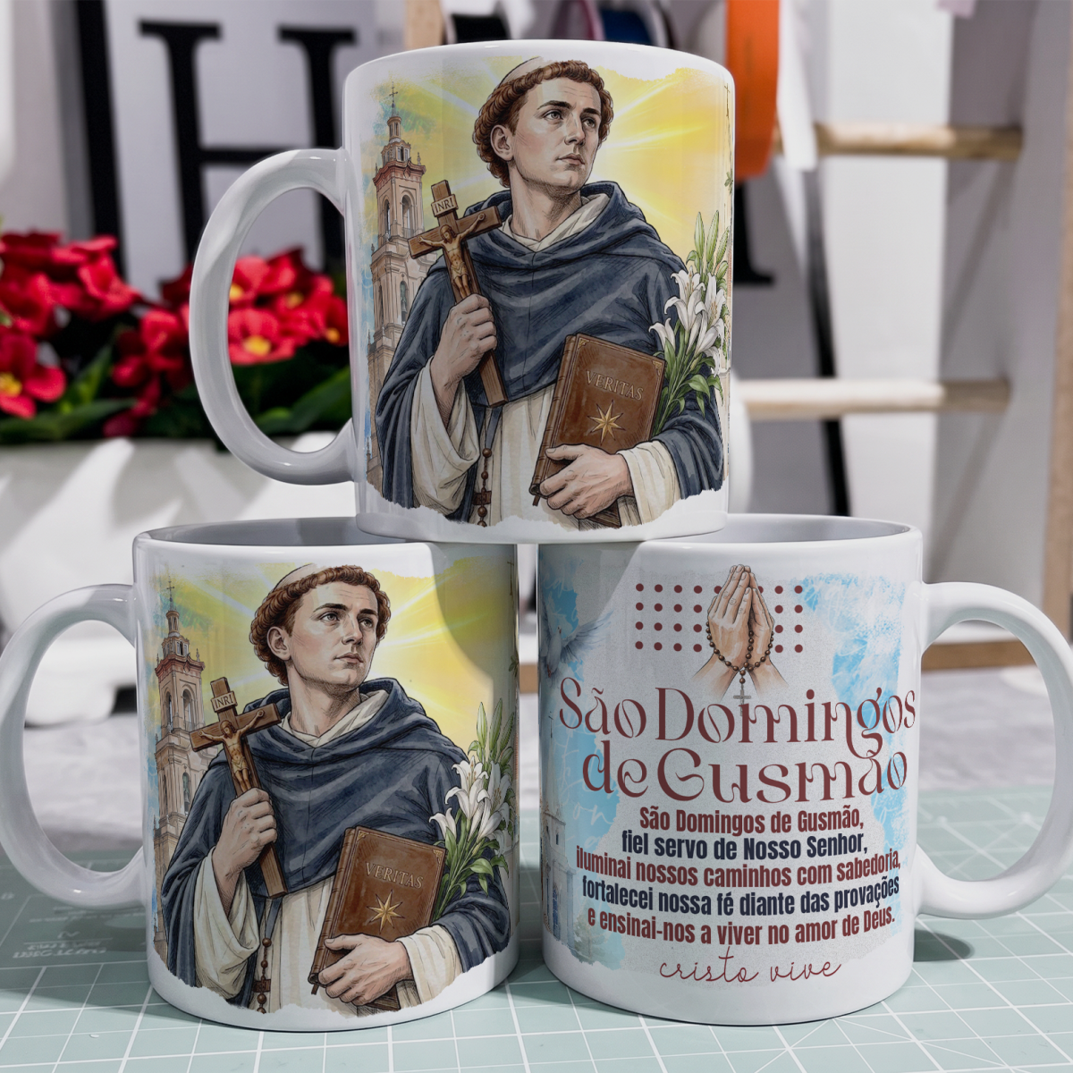 Nome do produto: Caneca - Santos Católico - São Domingos de Gusmão