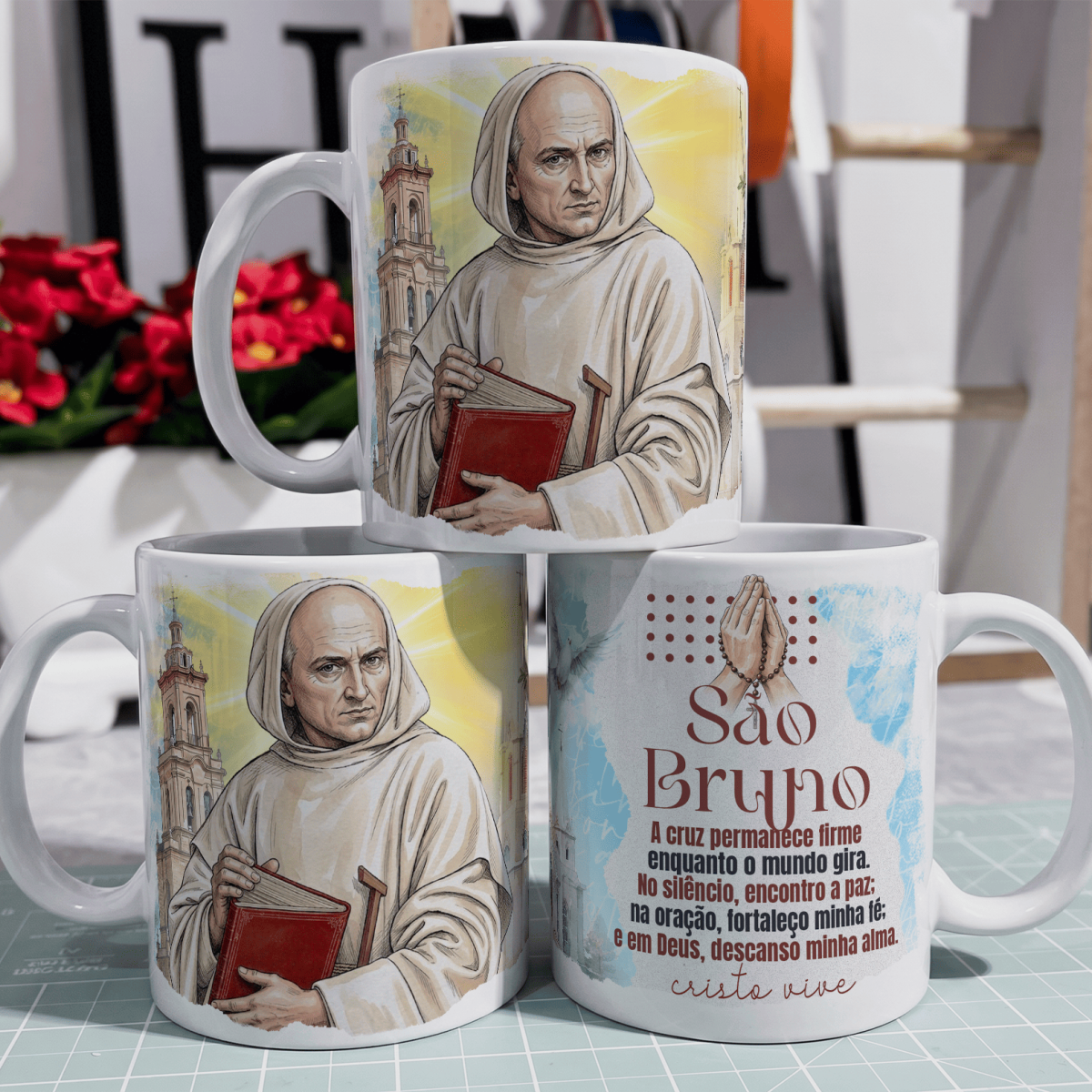 Nome do produto: Caneca - Santos Católico - São Bruno