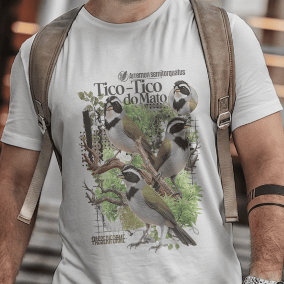 Camisa Unissex - Aves - Tico-Tico do Mato