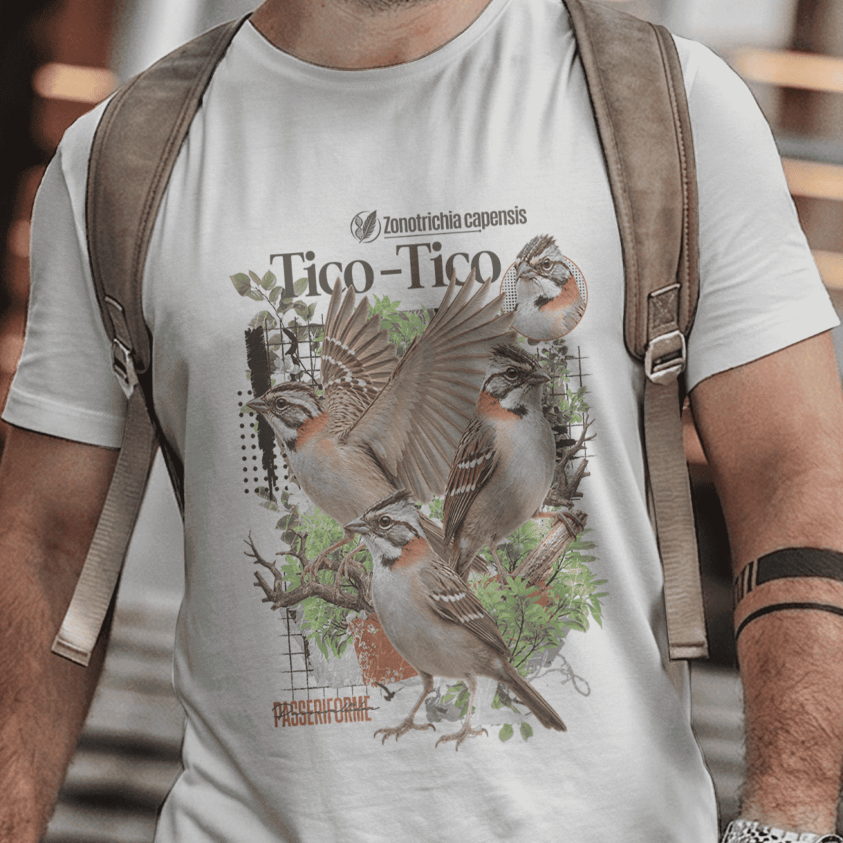 Nome do produto: Camisa Unissex - Aves - Tico-Tico 