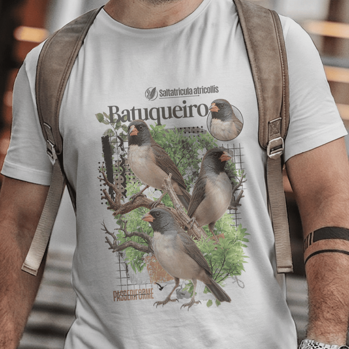 Nome do produto: Camisa Unissex - Aves - Batuqueiro