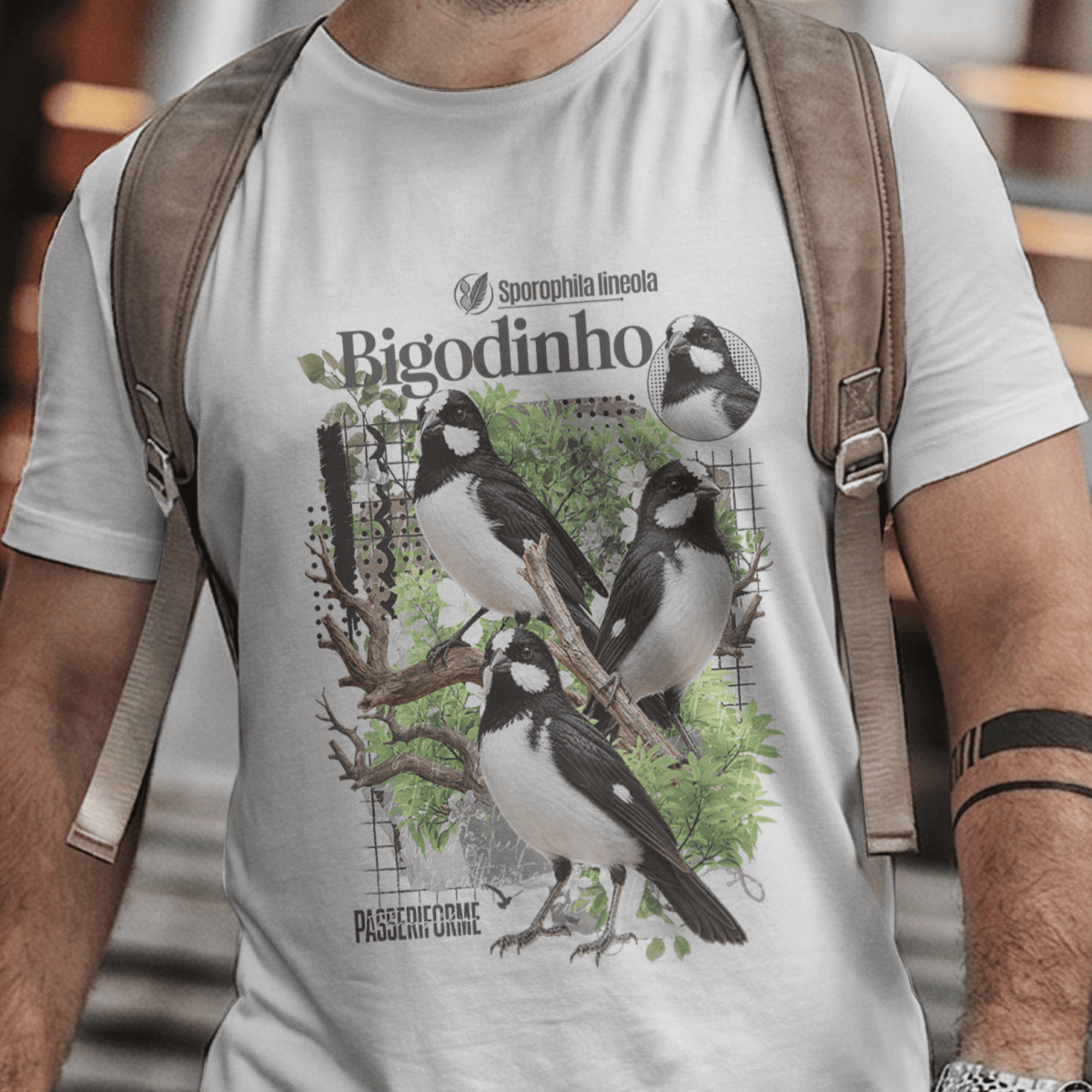 Nome do produto: Camisa Unissex - Aves - Bigodinho