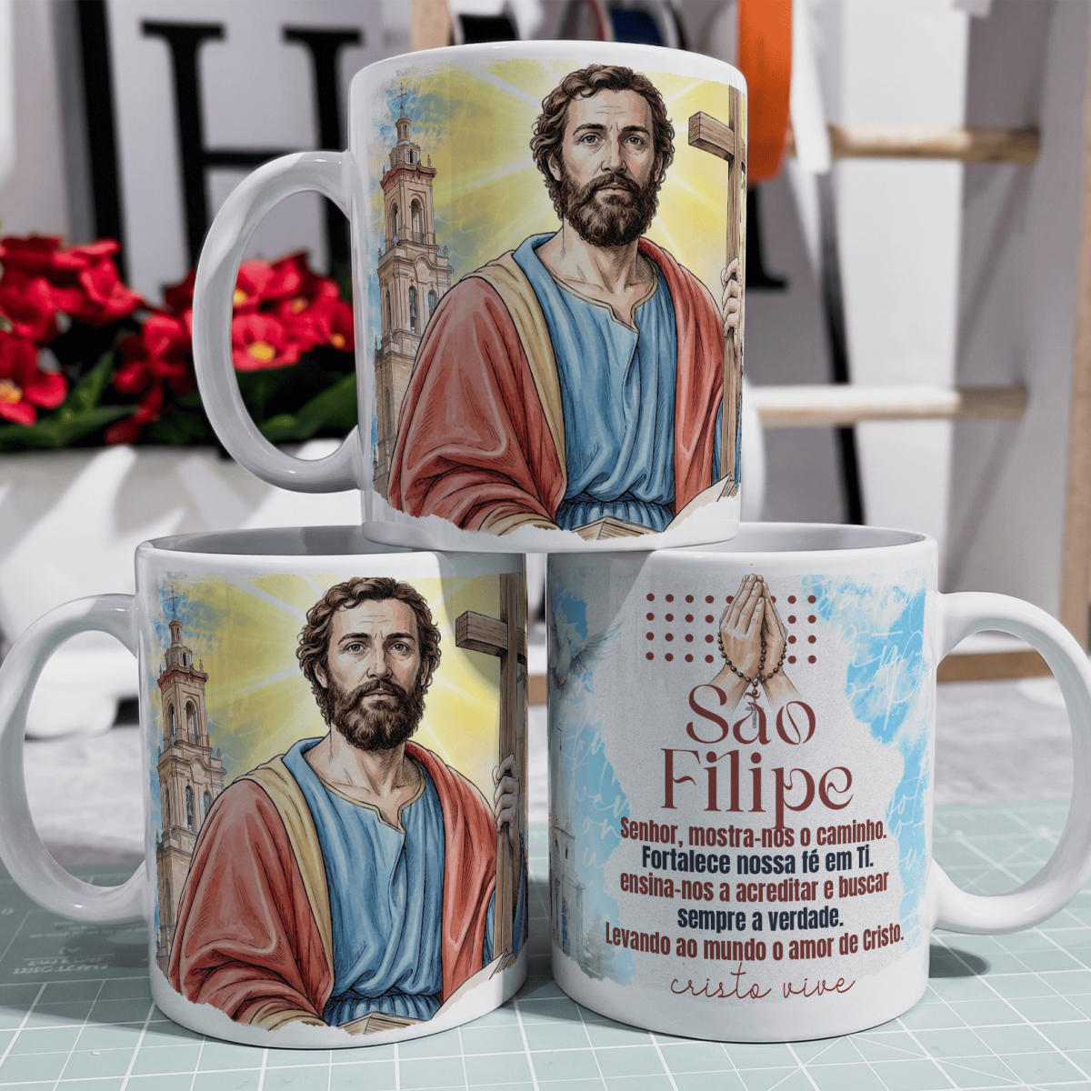 Nome do produto: Caneca - Santos Católico - São Filipe